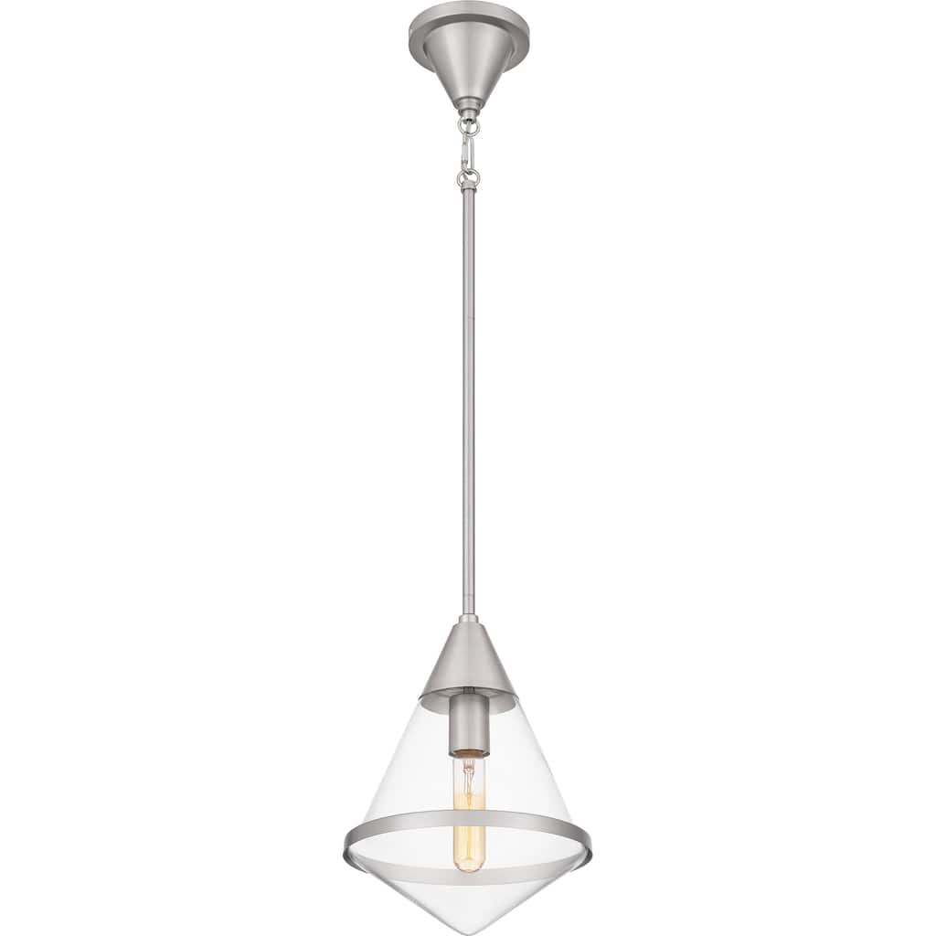 Hidalgo 1-Light Brushed Nickel Mini Pendant Light