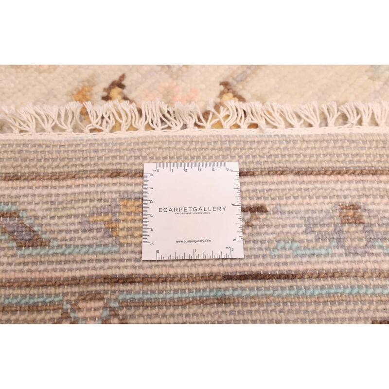 ECARPETGALLERY Hand-knotted Modern Oushak Light Khaki Wool Rug - 10'3 x 13'11