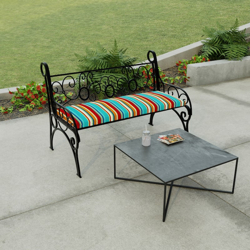 48" x 18" Outdoor Bench Cushion with Ties - 18'' L x 48'' W x 3.5'' H