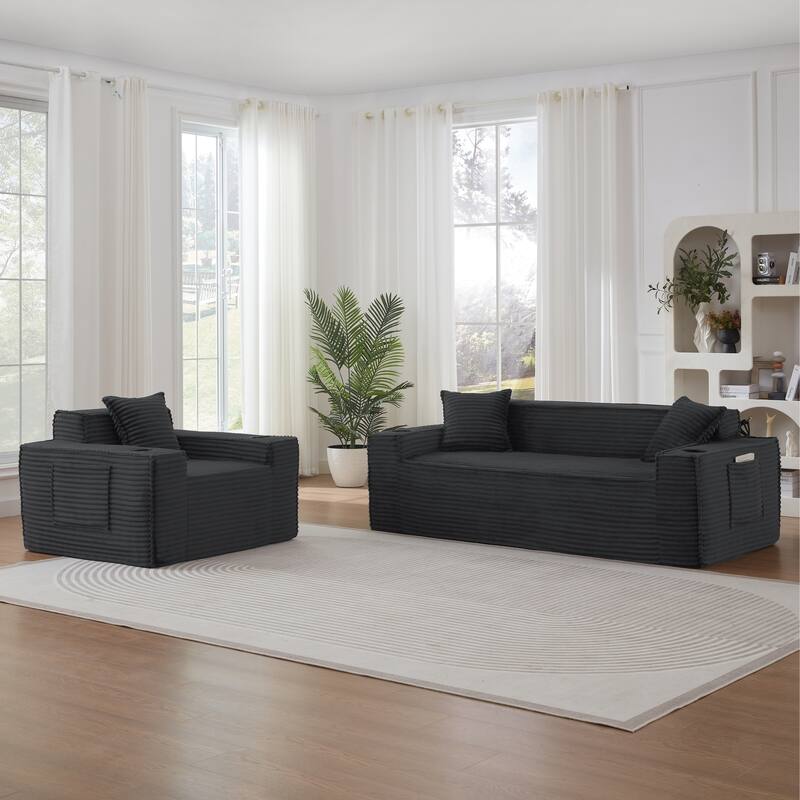 3 Seater Sofa Boneless Couches,No Assembly Needed
