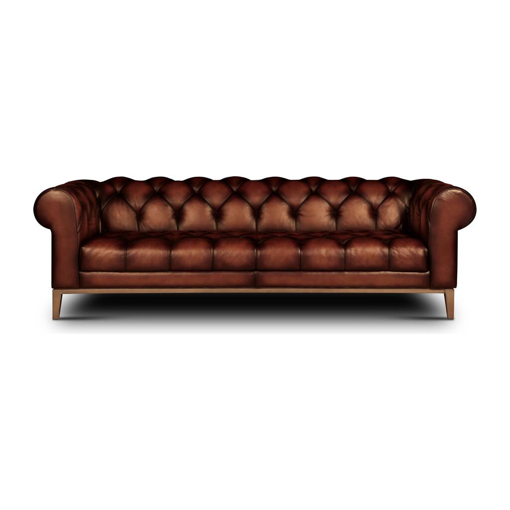 Gaga Top Grain Leather Tufted Chesterfield Sofa