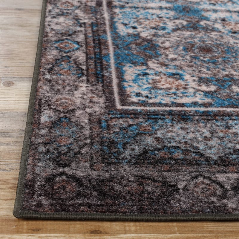 Superior Ezra Medallion Non-Slip Washable Indoor Runner or Area Rug