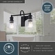 preview thumbnail 5 of 9, Northbrook Black Traditional Bathroom Vanity Wall Lighting Fixture, Clear Seeded Glass Shade, Dimmable, LED Compatible