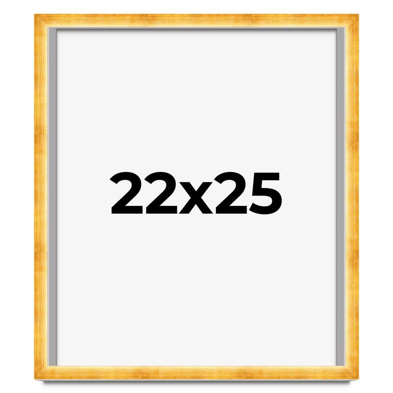 22x25 Shadow Box Frame Gold | 1.625 Inches Deep Real Wood Traditional