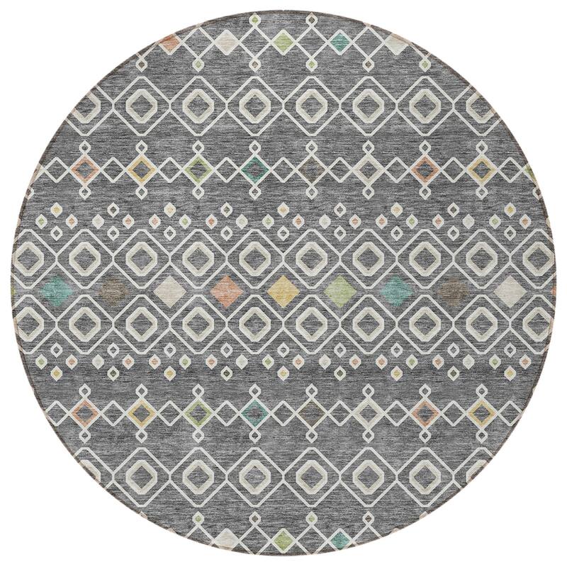 HomeRoots Geometric Modern Rectangle Outdoor Rug