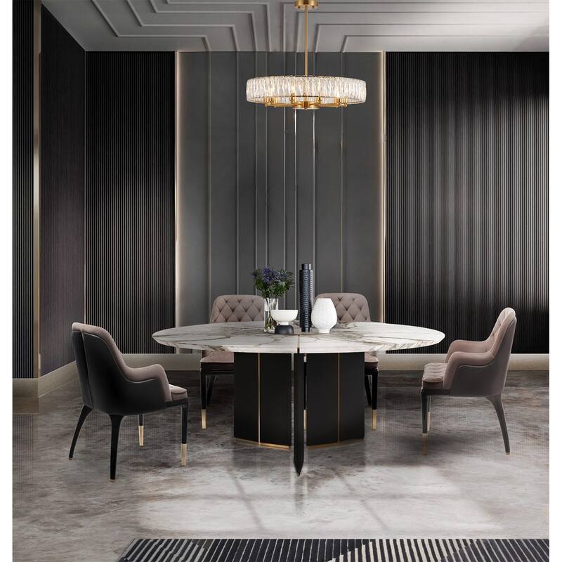 10-Light Gold Chandelier With Clear Crystals