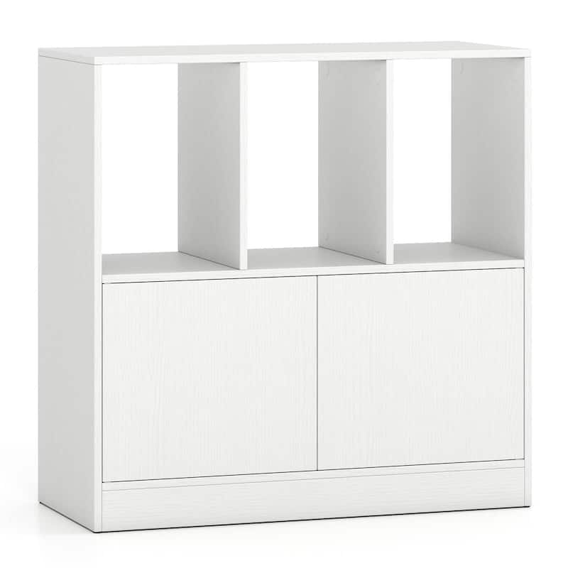 Costway 1/2 PCS Cube Bookcase with Doors, Open Compartments & Cabinet, - See Details