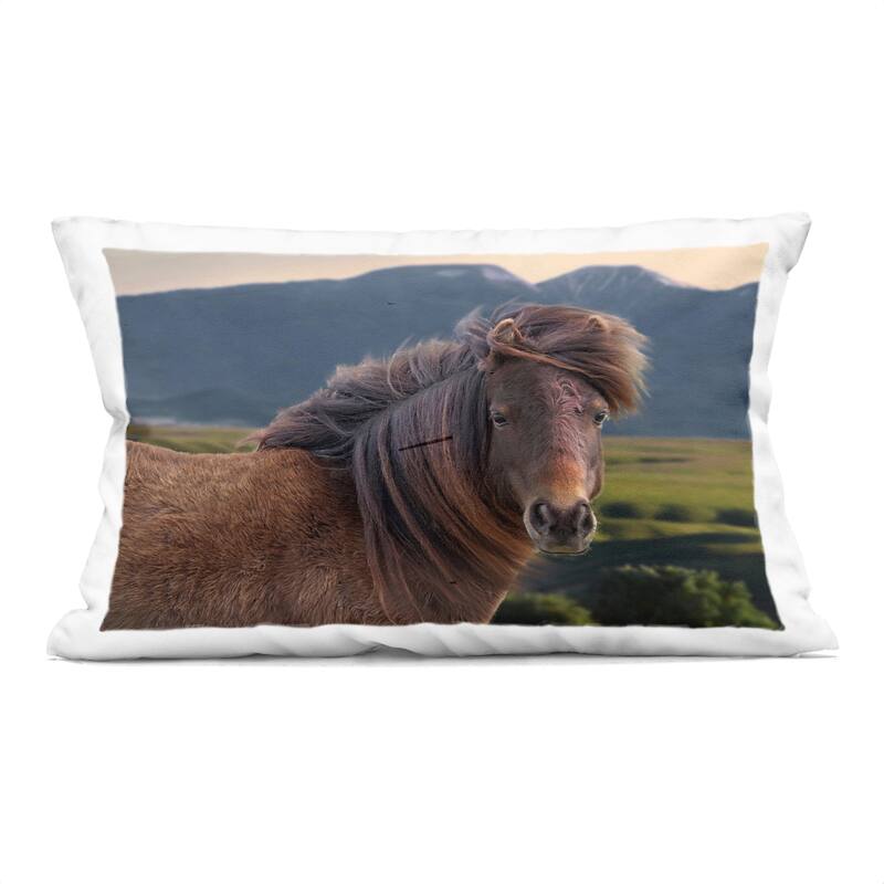 Stupell Windblown Mare in Mountain Valley Decorative Printed Throw Pillow Design by Steve Toole - Accent - Polyester - Brown - Single