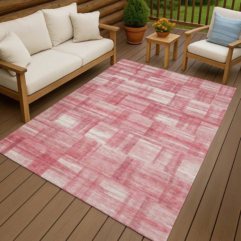 Machine Washable Indoor/ Outdoor Solid Hatches Chantille Rug