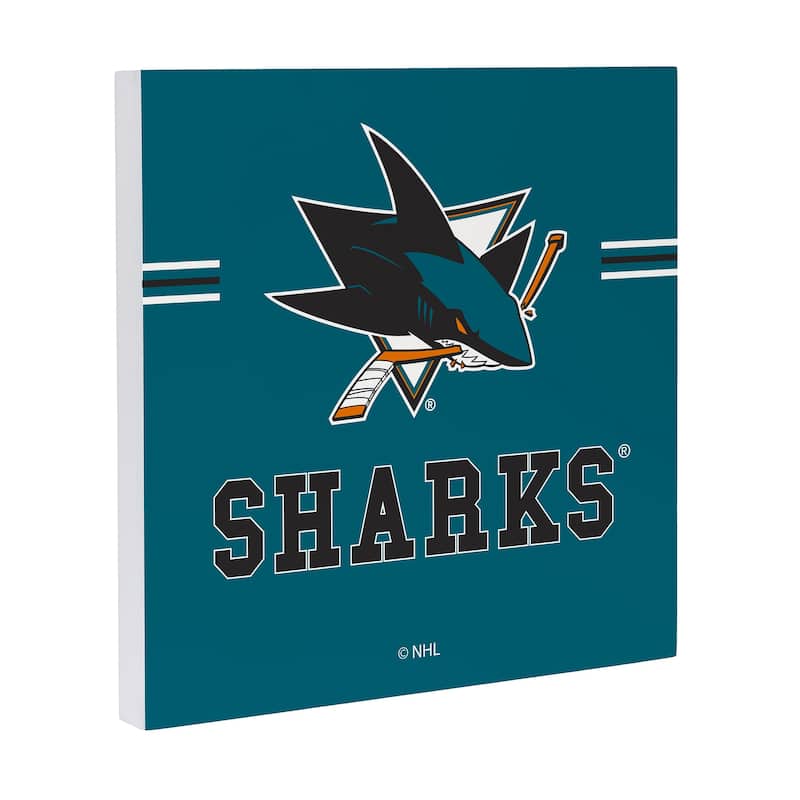 San Jose Sharks Wooden Door Decor Wall Sign - Multi-Color