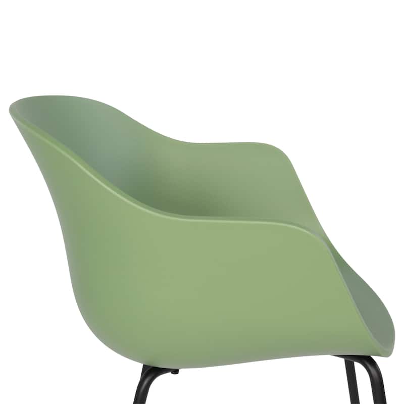Furnish Theory Curve-K ML Indoor/Outdoor Dining Armchairs Arm Chairs w Polypropylene Shell & Powder-Coated Steel Legs (Set of 2)