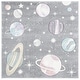 preview thumbnail 22 of 36, SAFAVIEH Carousel Kids Selvinaz Solar System Rug 3' Square - Grey/Lavender - Square
