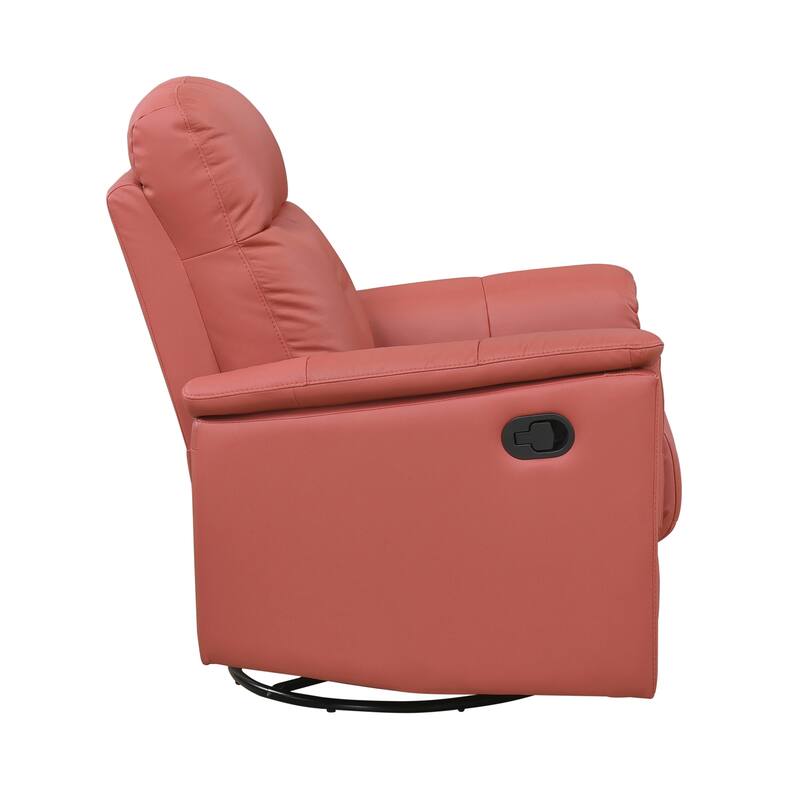 Monte 35.5" Leather Swivel Glider Manual Recliner - 360-Degree Swivel