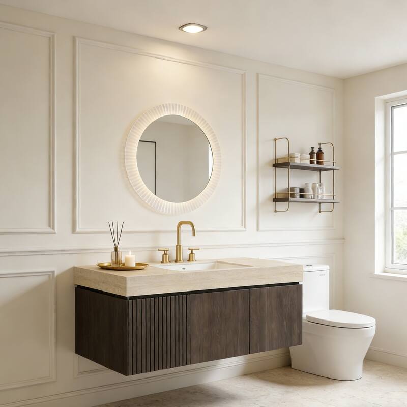 Mondern Floating Bathroom Vanity with 3 Pre-drilled Faucet Holes