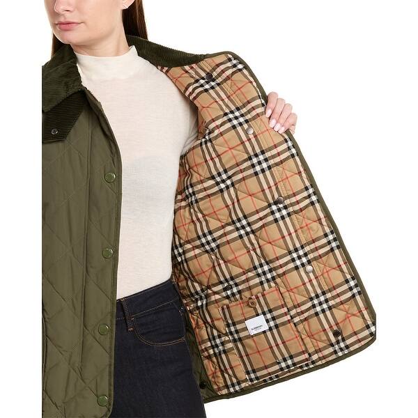 Shop Burberry Diamond Quilted Thermoregulated Barn Jacket On