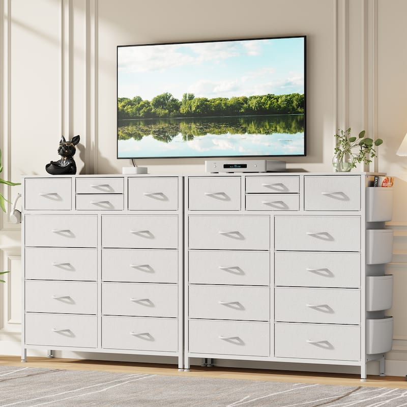 12 Drawer Dresser Fabric Tall Dressers for Bedroom Chest of Drawers