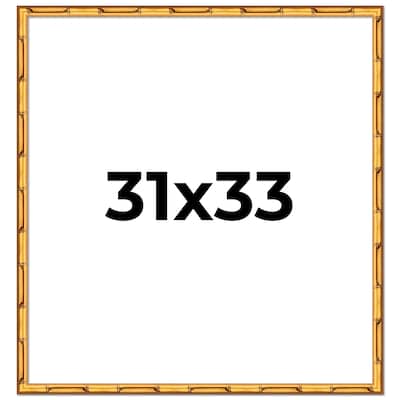 31x33 Frame Gold Bamboo Picture Frame Modern Photo Frame Includes UV Acrylic Shatter Guard Front Acid Free Foam Backing Board