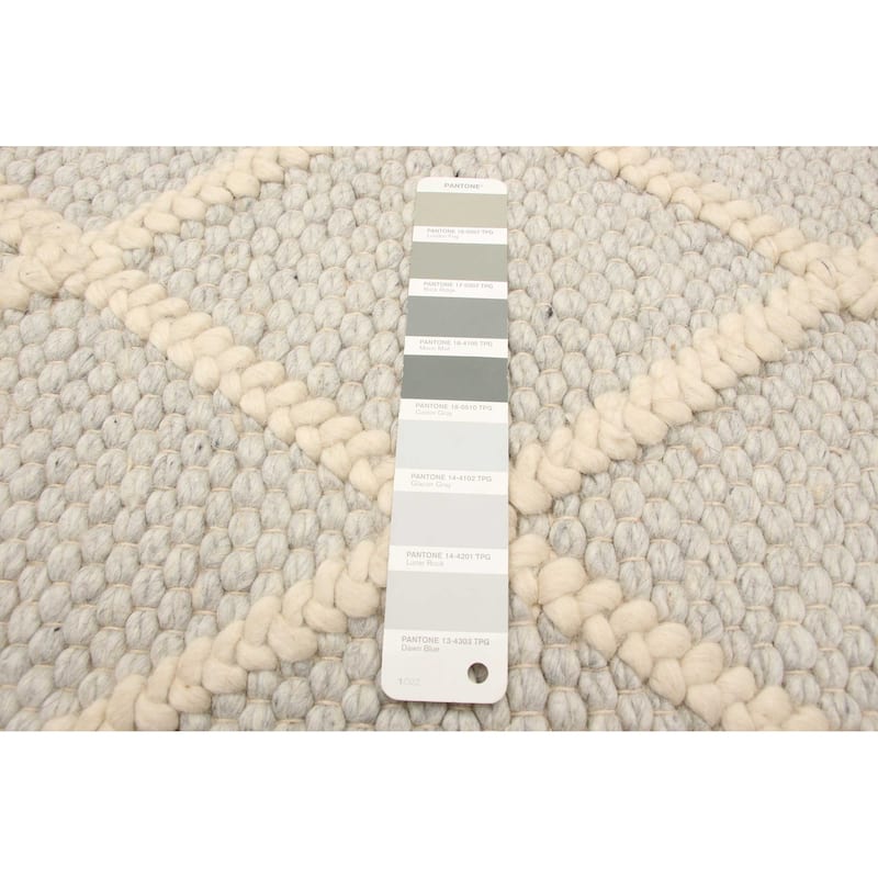 ECARPETGALLERY Braid weave Sienna Grey Wool Rug - 6'0 x 6'2