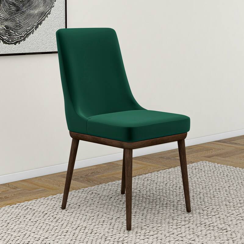 GDFStudio - Kate Modern Mid-Century Dining Chair with Curved Backrest & Upholstered Seat, Set of 2 - 24"