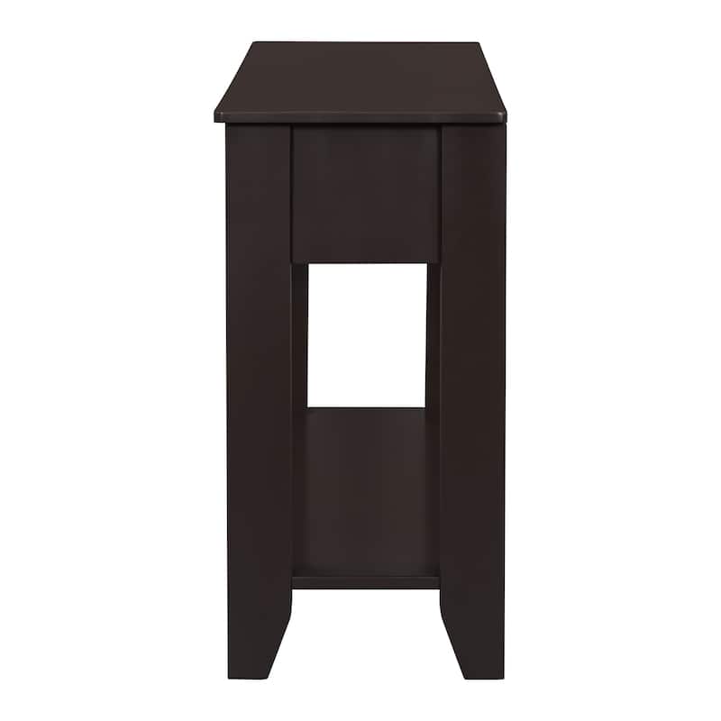 Roomfitters 55.4" Modern Console Table, Narrow Entryway Accent Table with Storage and Open Shelf, Hallway Sofa Table