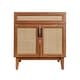 preview thumbnail 16 of 45, Javer Bohemian Rattan Freestanding 2-Shelf Bath Vanity Cabinet Base Only (Sink Basin not Included) 30 in. - Walnut