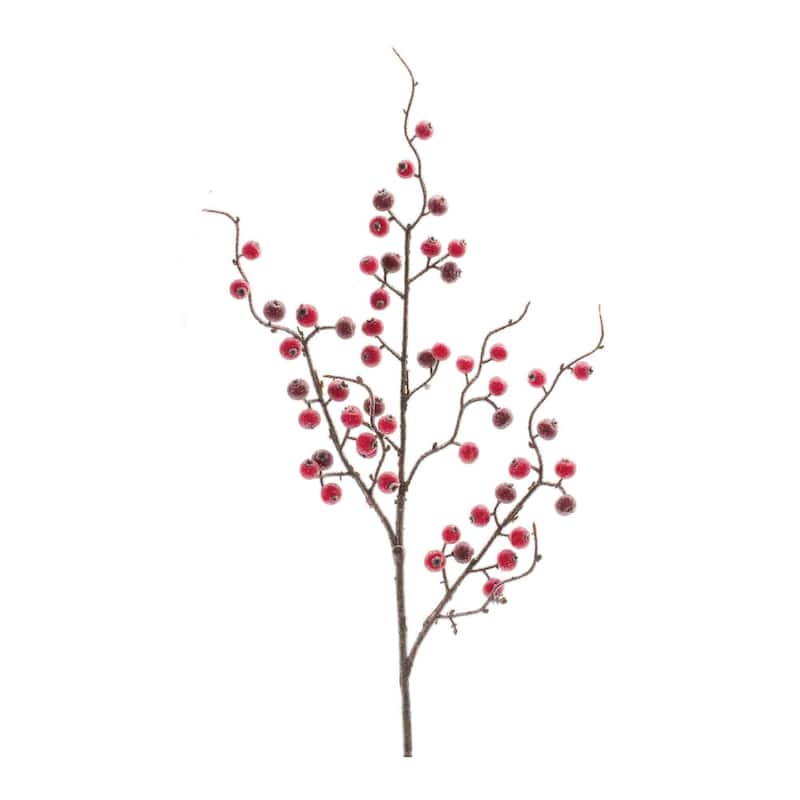 12 Piece Set Iced Berry Twig Christmas Artificial Sprays 27"