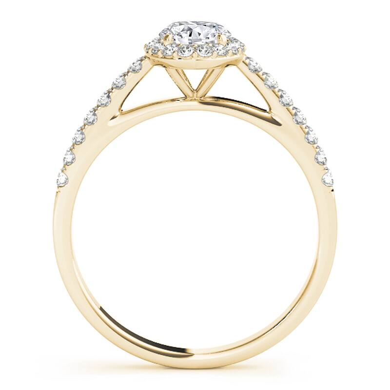 Auriya 14k Yellow Gold Lab Grown Oval Diamond Halo Engagement Ring 0.50 to 5.00 ct. tw. (F-G VS)
