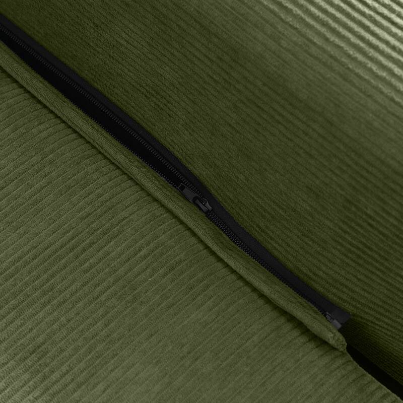 Anmytek 81 Inch Convertible Sofa Bed 3 in 1 Folding Floor Couch Corduroy Sleeper Mattress with Pillows Green