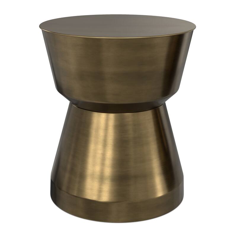 WYNDENHALL Solana 16" Wide Modern Metal Side Table in Antique Brass Iron & Assembled