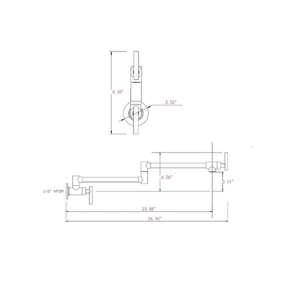 Modern Wall Mounted Pot Filler with Dual Swing Joints
