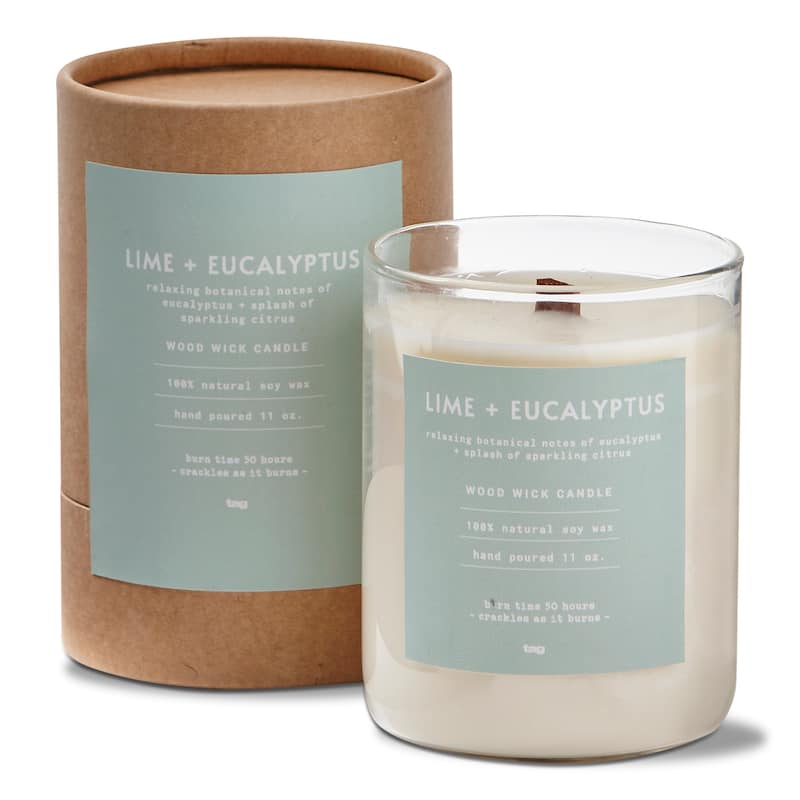 Lime Eucalyptus Scented Candle Jar - 11oz Soy Wax, 50hr Burn Time, Ivory Color, Everyday Use, 4x3x3 inches