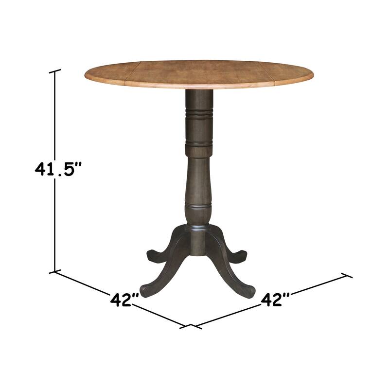 42 in. Round Dual Drop Leaf Dining Table