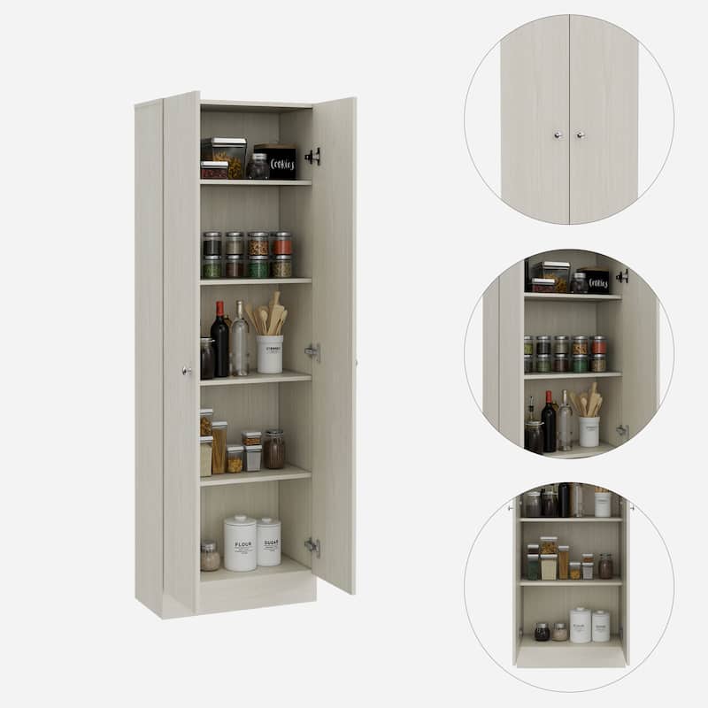 TUHOME Plymouth Multistorage Kitchen Cabinet with 5 Shelves