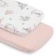 preview thumbnail 1 of 4, Sweet Jojo Designs Woodland Bunny Floral Girl 2 Pack Baby Bassinet Fitted Sheets - Solid Pink & Shabby Chic, Boho, Rose, Flower