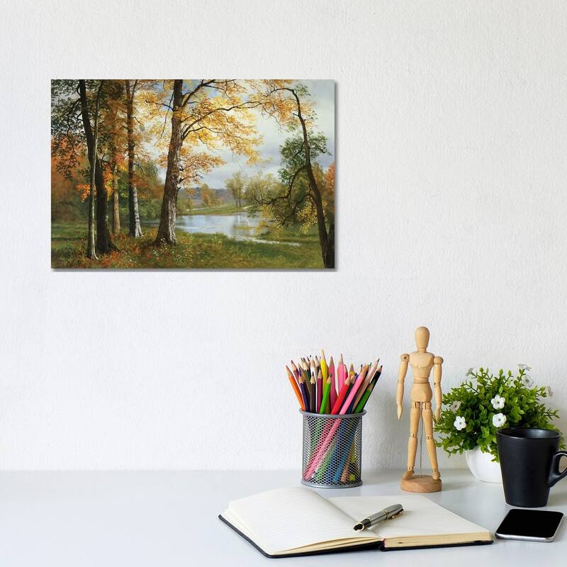 iCanvas "A Quiet Lake " by Albert Bierstadt Canvas Print - 8x12x0.75
