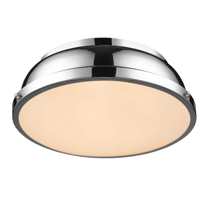 Yep by Golden Lighting Duncan 2-light Flush Mount in Chrome