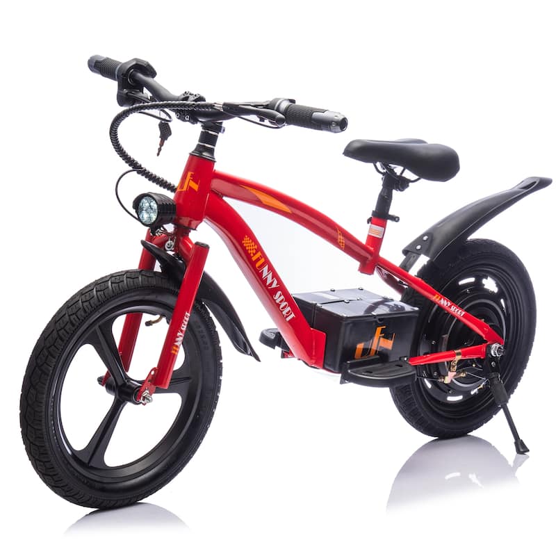 24V Kids Ride On Electric Dirt Bike,300W Super Power Motor,16in Wheels,Adjustable Seat Height,Hand-Operated Brakes