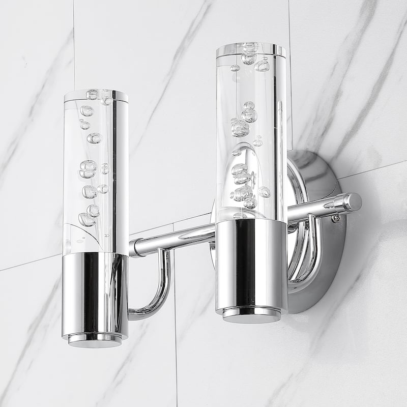 Alain Minimalist Modern Bubble Acrylic/Iron Integrated LED Vanity Light, by JONATHAN Y