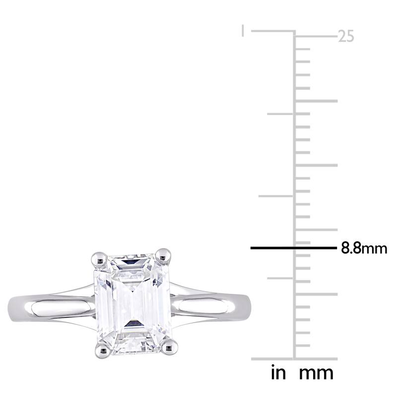 Miadora 1 3/4ct DEW Octagon-cut Moissanite Solitaire Engagement Ring in 10k White Gold
