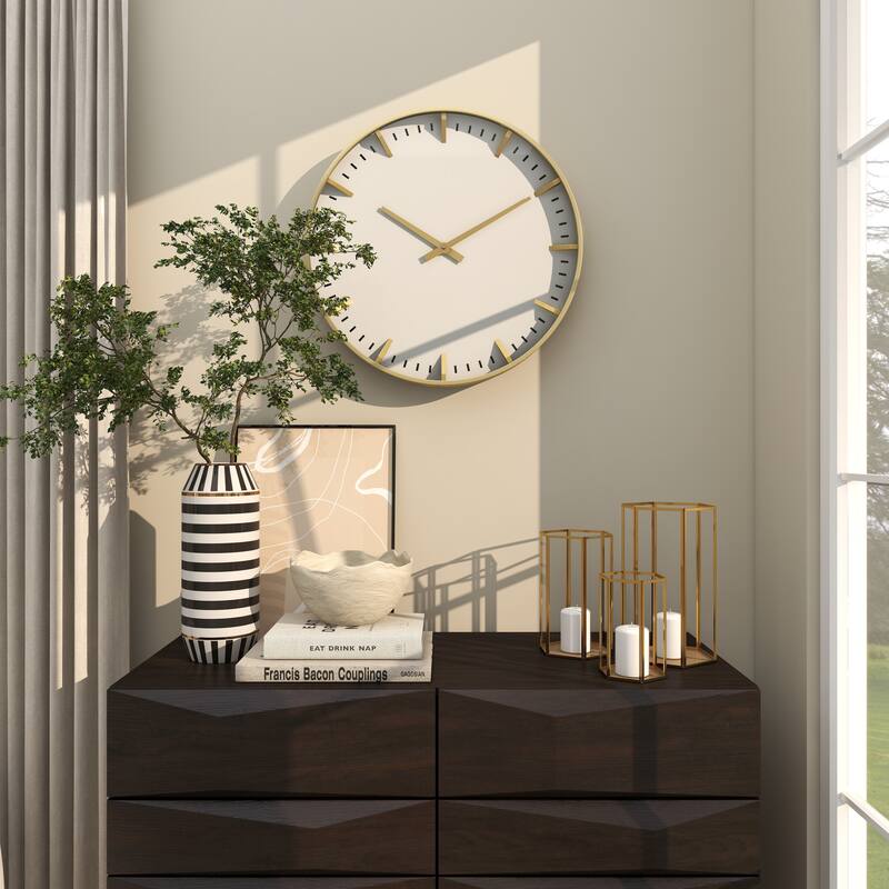 Dark Blue Glass Contemporary Wall Clock 20 x 20 x 3 - 20 x 3 x 20
