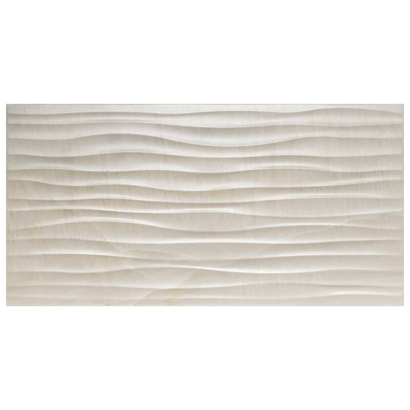 Merola Tile Dubai Deco Pearl 12-1/2" x 24-1/2" Porcelain Wall Tile