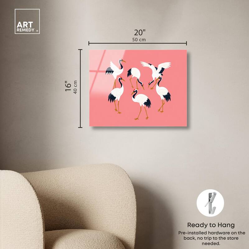 Crane Chorus Acrylic by Art Remedy, Ready to Hang