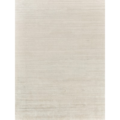 EXQUISITE RUGS Sanctuary Hand-loomed Bamboo Silk/Wool Beige Area Rug.