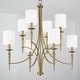 preview thumbnail 3 of 7, Abbie 36.5" 8-light Chandelier w/ White Fabric Stay-Straight Shades