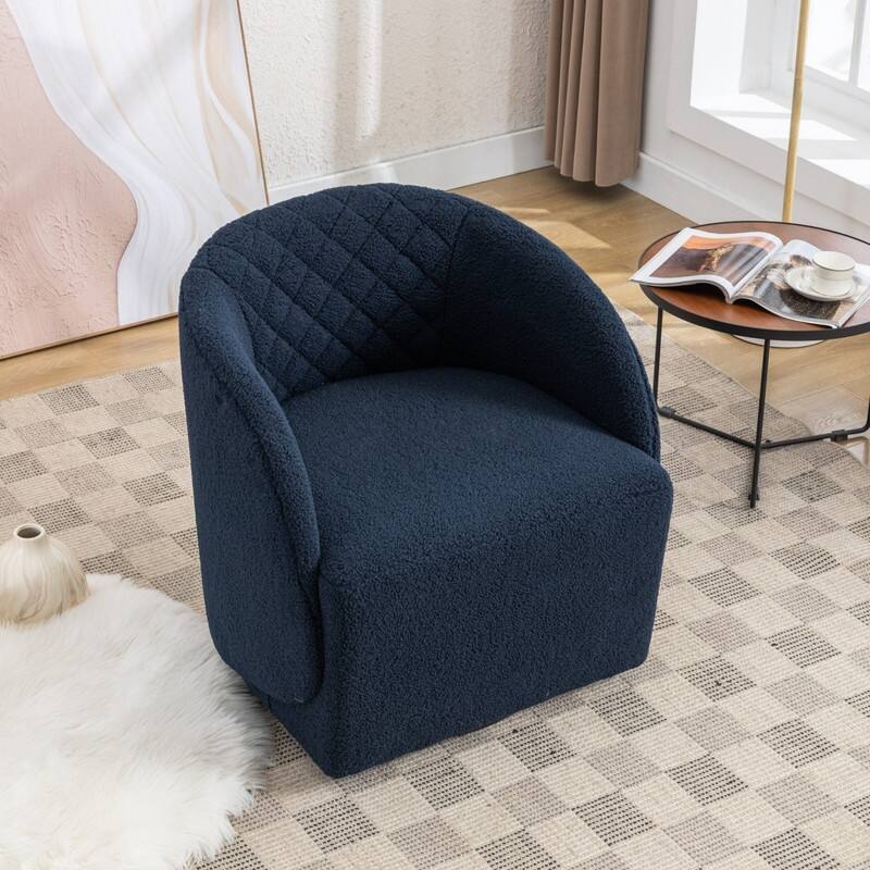 21.06"Seat Width Soft Teddy Fabric Swivel Chair For Living Room