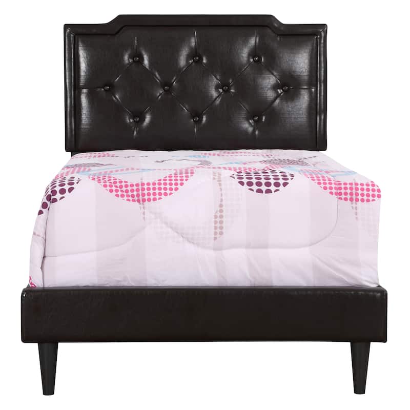 Stylish Cappuccino Finish Twin Bed with Sturdy Frame
