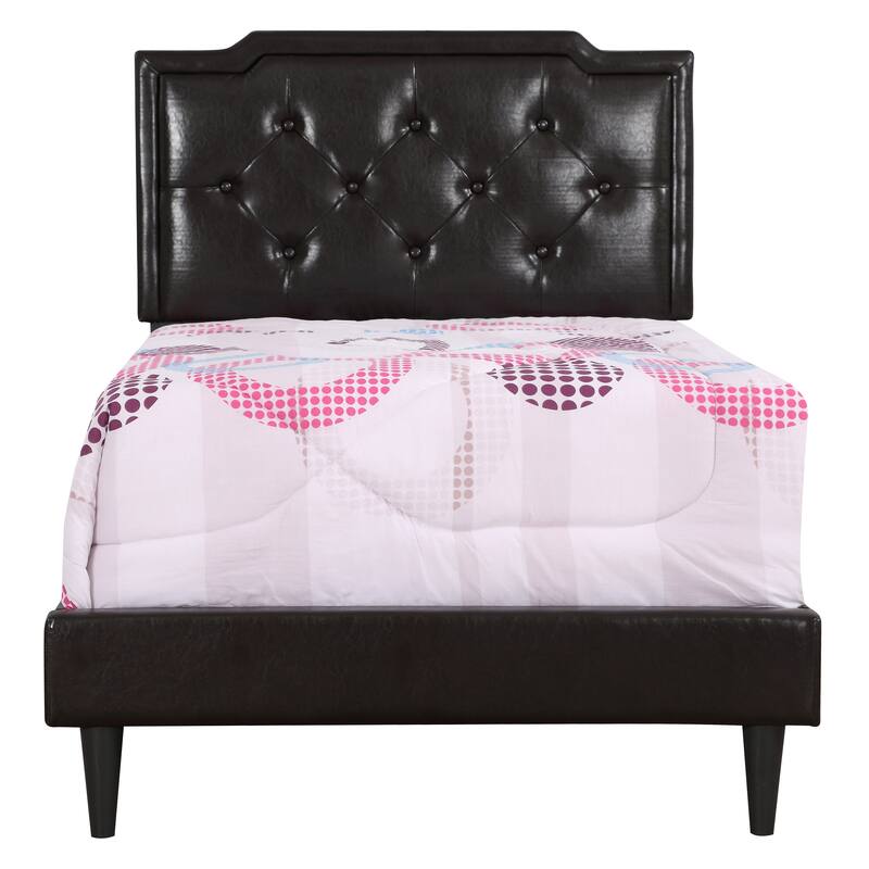 Twin Size PU Elegant Platform Bed with Foam Support