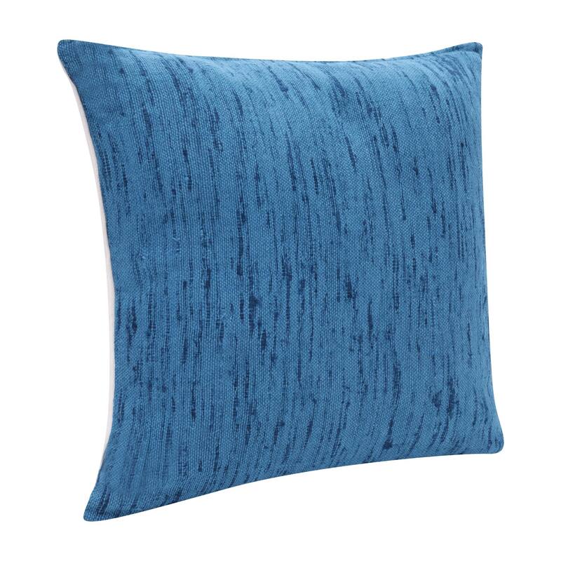 Handmade Textured Solid Square Throw Pillow - 20" - Blue