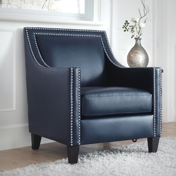 Copper Grove Rab Leather Nailhead Armchair. Opens flyout.