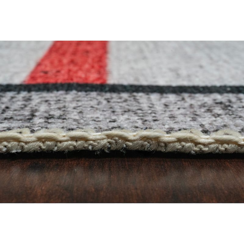 Dynamic Rugs Kidz White/Grey/Multi Polyester Children's Area Rug